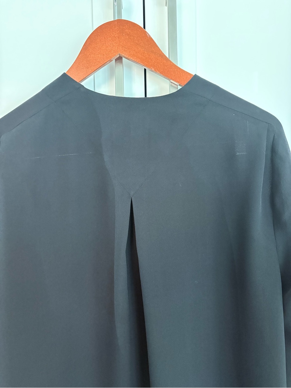 Vince Black Silk Button-Front Blouse - Picture 6 of 10